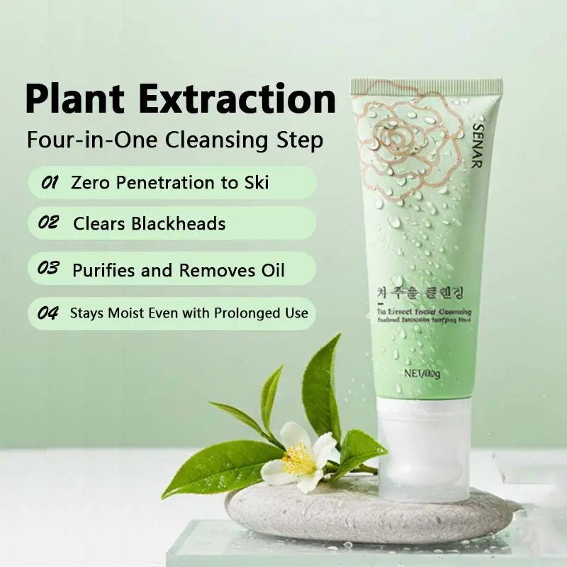 (A)Zero Pore Blackhead Mud Mask,3 min mud mask,pore care,Strong Blackhead Absorption,Nose Phyto Pore Strips, Pore Cleansing Purifying Exfoliating Mask,Green Tea Blackhead Removal Mask