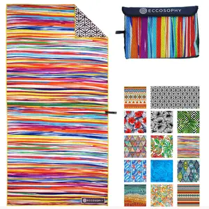 ECCOSOPHY Microfiber Beach Towel - Sand Free, Quick Dry, Lightweight, Super Absorbent, Oversized 71”x35” for Travel, Pool & Camping for Adults (Key West)