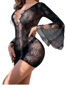 Jacquard Patterned One-Piece Bodysuit Soft Lines Subtle Charm Medium Size Free Fit Nylon Spandex Blend Comfortable Stylish Mesh Panels Figure-Hugging Bodysuit with See-Through Panels
