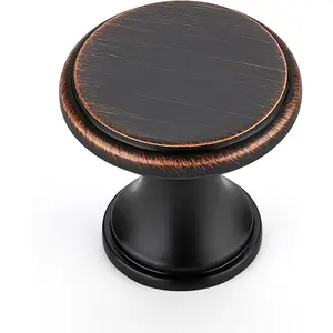10 Pack Oil Rubbed Bronze Kitchen Cabinet Knobs, Solid Zinc Pulls Handles Simple Drawer Cabinet Hardware for Cupboard Drawer