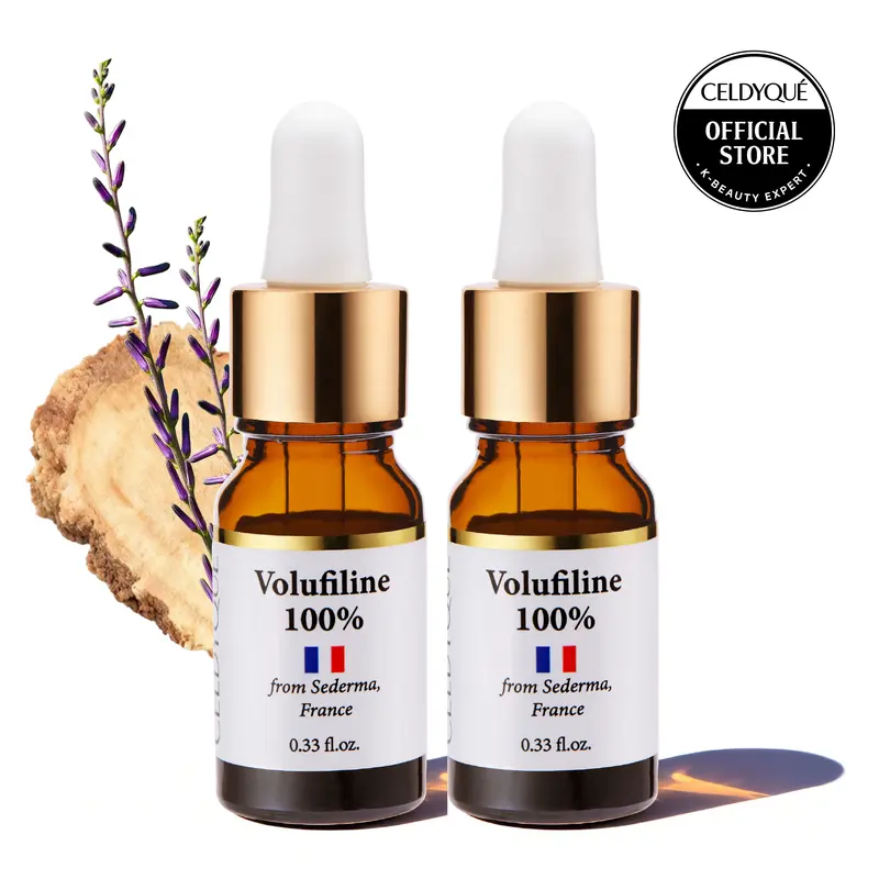 CELDYQUE Volufiline 100% Concentrate Booster for Face Smile Lines Cheeks Firming Plumping Lifting Anti Aging Wrinkle Treatment Korean Skincare Ampoule Fragrance Free Minimalist Formula from Sederma France Set of 2 Gentle Serums