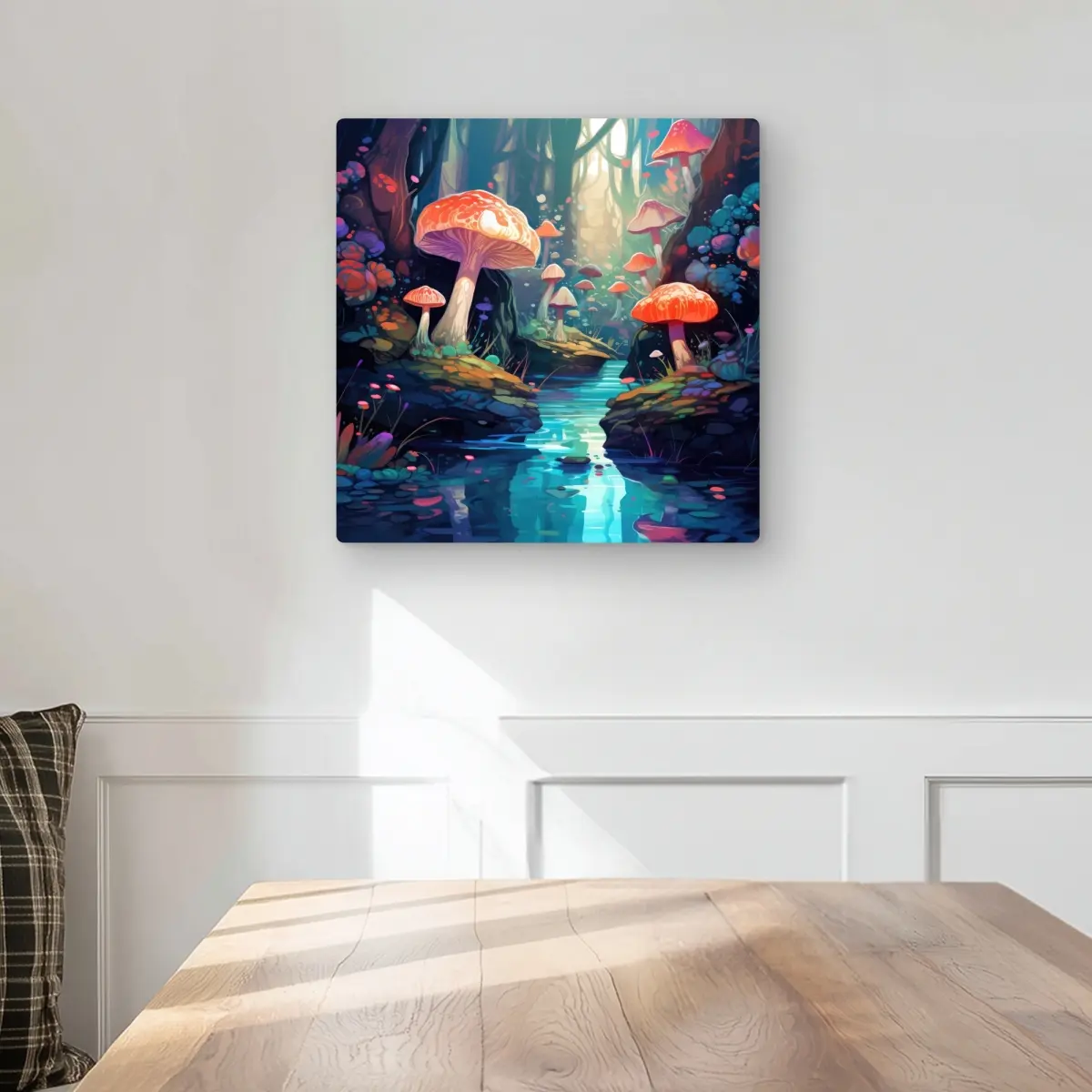 MWW C1MP16167PVP2X 16 x 16 in. Whimsical Forest Black Metal Print Wall Art - Unique Home Decor