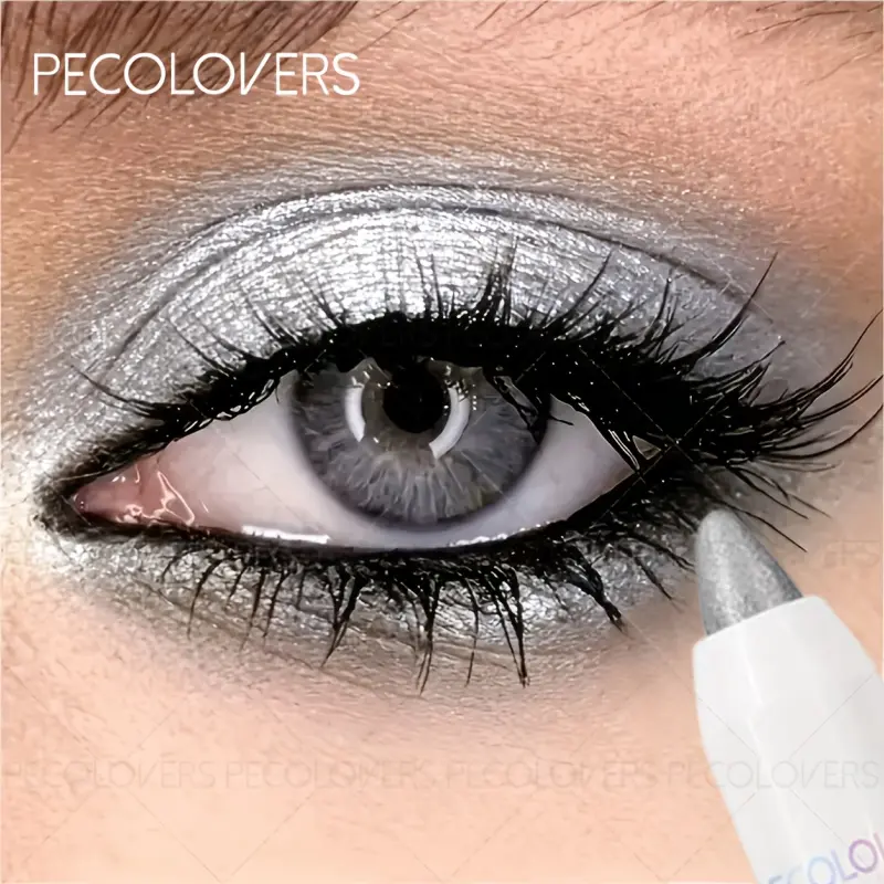 1pc Silver Metal Eyeshadow Stick, Eyeshadow Makeup, Eye Makeup Product, Waterproof And Sweat-Proof, Rotating Design, Highlights The Eyeshadow Stick And Deepens The Charming Eyes, Shining Like The Galaxy, Glitter Eyeshadow Stick