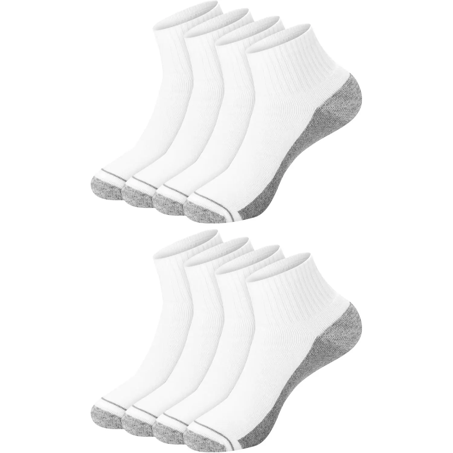 Hanes Men's Crew Socks Pack, 8 Pairs, Max Cushion Moisture-wicking Ankle Socks for Men, Cushioned Ankle Length