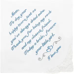 Wedding Handkerchief - Something Blue for Bride on Wedding Day - Bridal Weddings Hankie