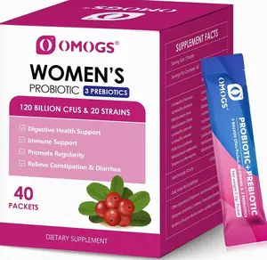 OMOGS Women's Probiotic,120-Billion-CFUs, 18 Strains, with 3 Prebiotics and Cranberry Extract, Help for Immune Booster, Digestive Health, Gut Health and Vaginal Health