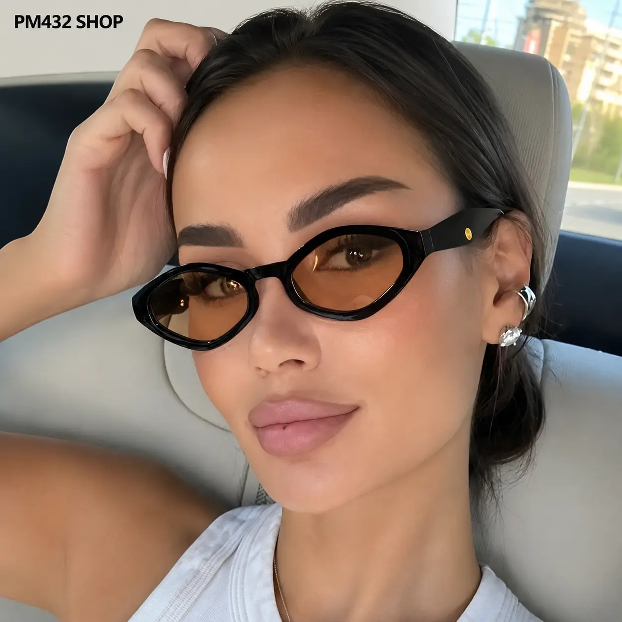 Women’s Cat-Eye Trendy Sunglasses - Female Irregular Frame, Lightweight, Comfortable, Durable Eyewear, No Excessive Bulk Fashion Accessory for Street Photography, Daily Wear