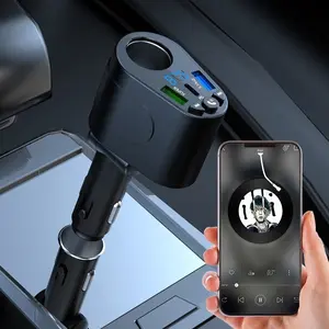 Upgraded LED Display Bluetooth FM Transmitter Car Charger with Dual USB Ports