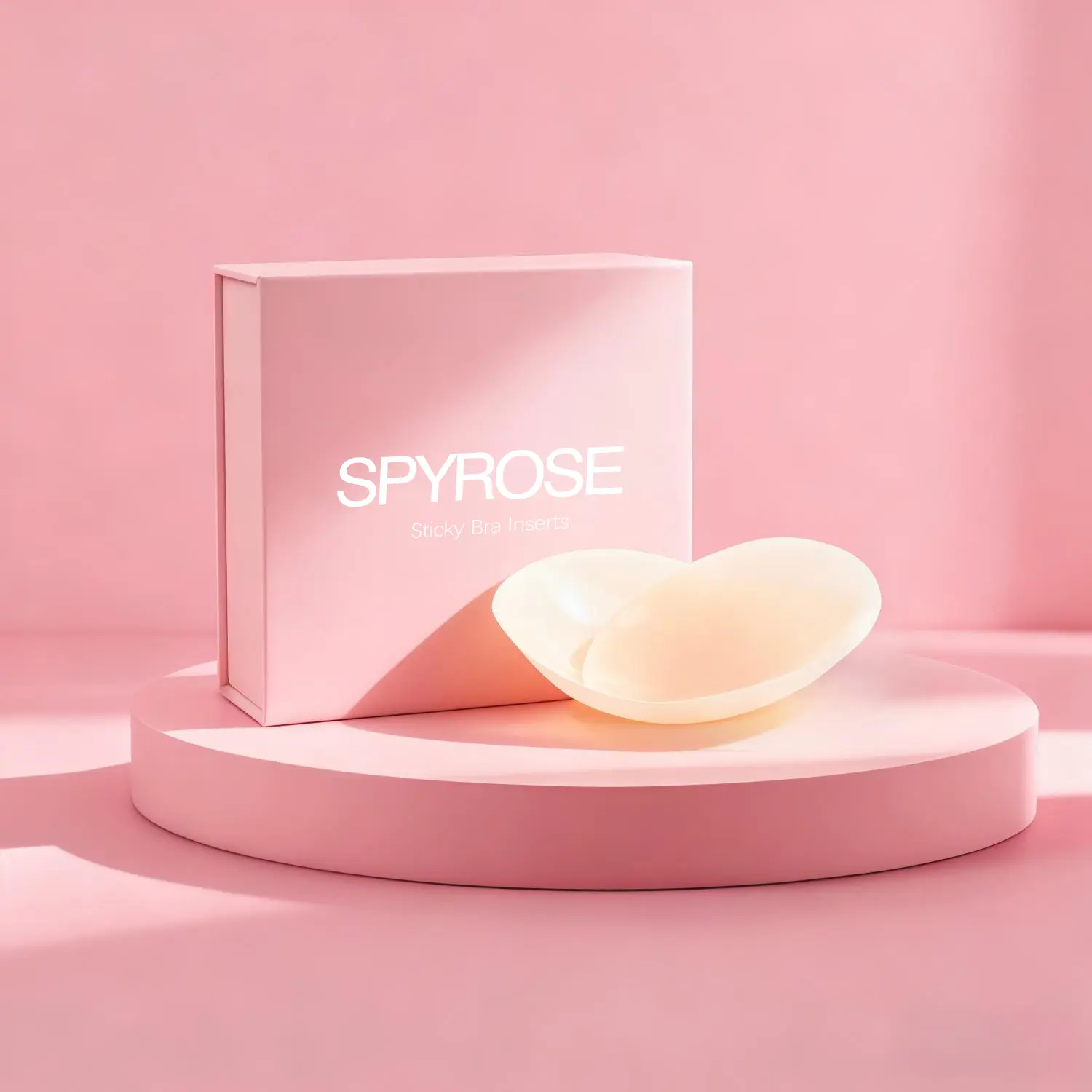 SPYROSE Women's Seamless Reusable Circle Nipple Covers, Sticky Snug Bra Accessory with Minimizer Underwire Inserts, Waterproof Portable Hand-Washable Lingerie for Workouts, Outfits Accessories (Acrylic Components), Hand Wash, Invisible, Lady, Everyday, Sn