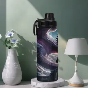 20oz Stainless Steel Travel Mug with Dragon Print, Dual Wall Vacuum Insulated Cup for Outdoor Sports, Christmas Gift Idea