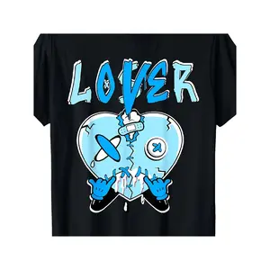 100% Cotton Loser Lover Light Blue Drip Heart Matching Outfit Men Women T-Shirt 220G Golf Gift T-Shirt For Men And Women
