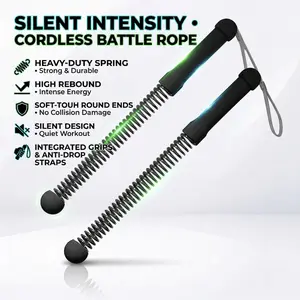Portable Cordless Battle Rope - Home Gym Combat Training Equipment. Arm Strength & Muscle Building Workout Gear, Compact Ropeless Desig