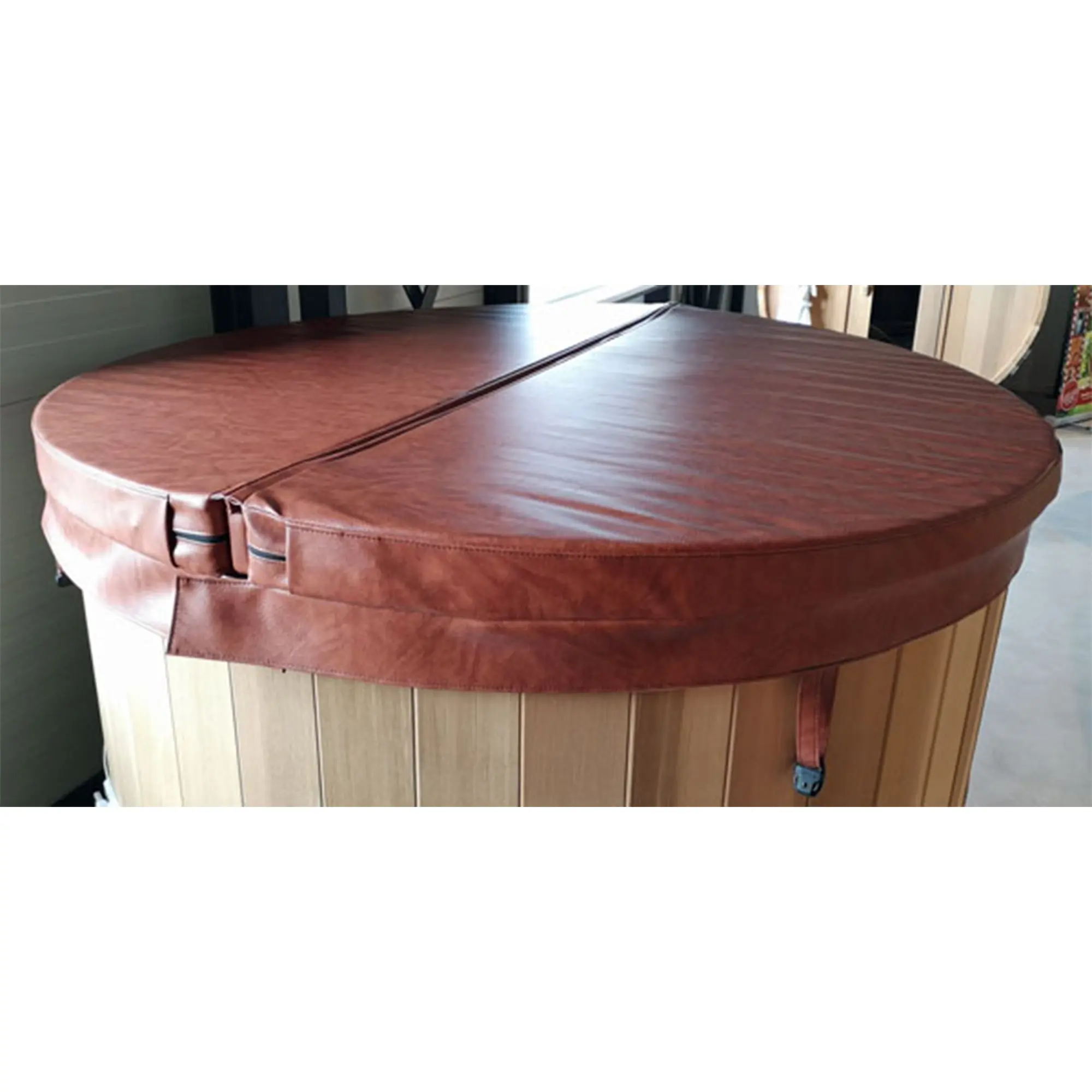 7' Hot Tub Cover - Teak
