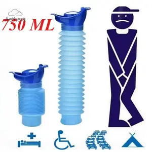 750 ML Portable Car Urinal Bucket Outdoor Emergency Travel Urine Container Reusable Collapsible Leak-Proof Camping Toilet for Men & Women