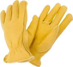 MCR Safety 3500XL Unisex Full Solid Gold Work Gloves - XL Size, Slip-On Cuff, Paired Set for Construction, Home Improvement Work Safety Equipment