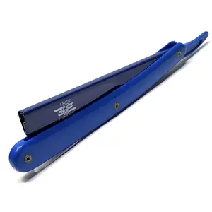 Blue Shaving Barber Straight Edge Razor Lightweight Plastic Multi-Use Reusable Razor