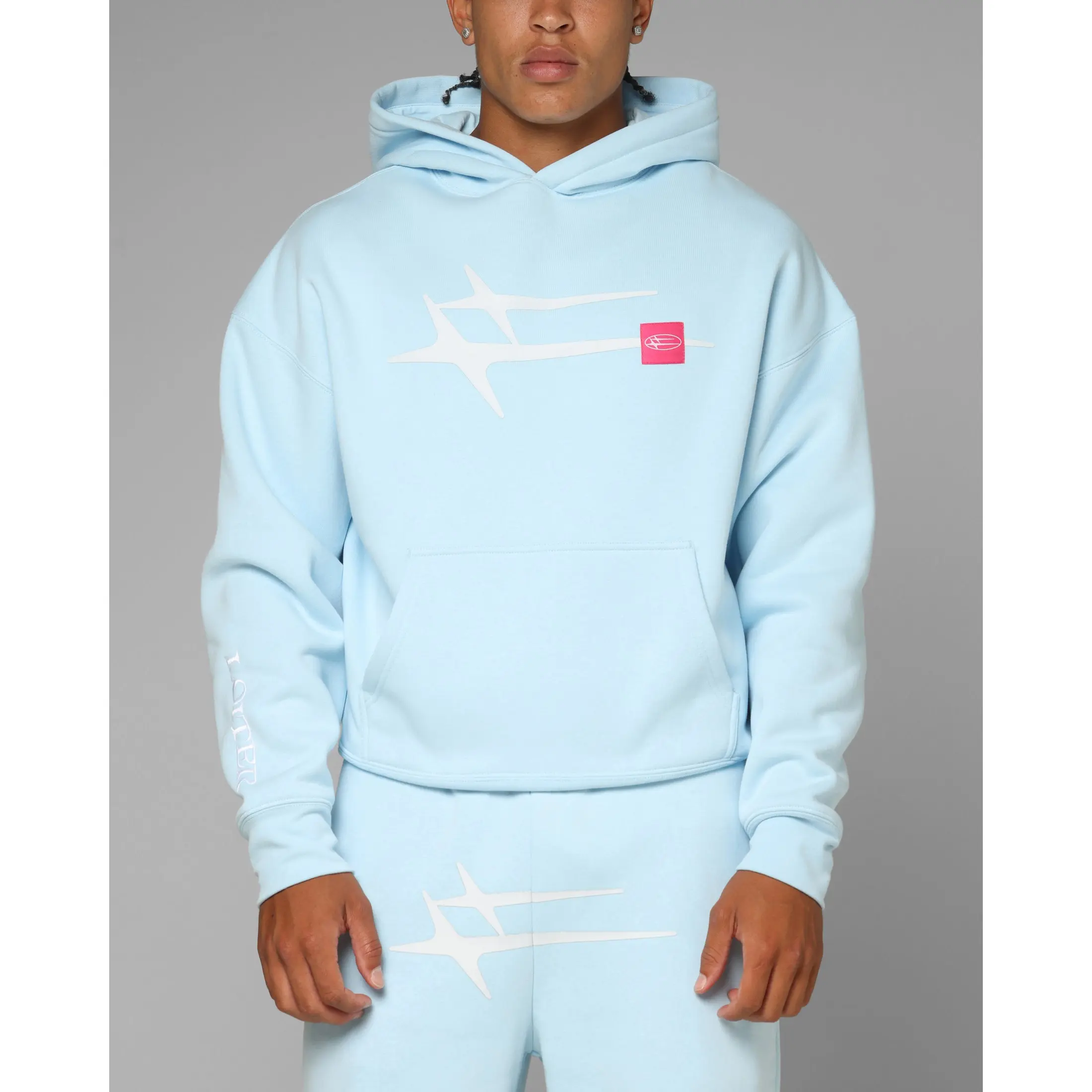 Loiter Hybrid Hoodie Light Blue