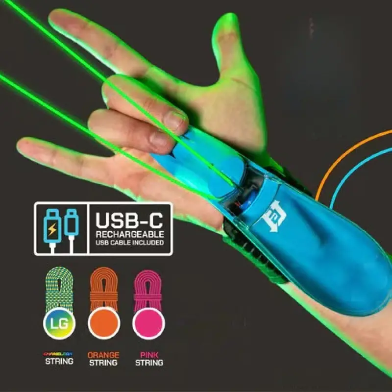 Glow-in-the-Dark Webshooter Superhero String Launcher Toy for Kids Teens Adults with Reloading Durable Viral Web Shooting Action for Tricks Battles