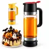AISOON 10oz (300ml) Glass Honey Dispenser - Kitchen Gadgets with Handle, Press-Trigger Bottom Dispensing, Adjustable for 9 fl oz and Above Honey, Syrup, Coffee, Daily Home Kitchen Storage Bottle