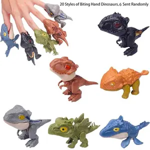 6 Piece Dinosaur Finger Biting Toys, Cute Dinosaur Stress Relief Toy, Suitable for Boys Girls, Blind Box Play, Party Favors, Easter Eggs