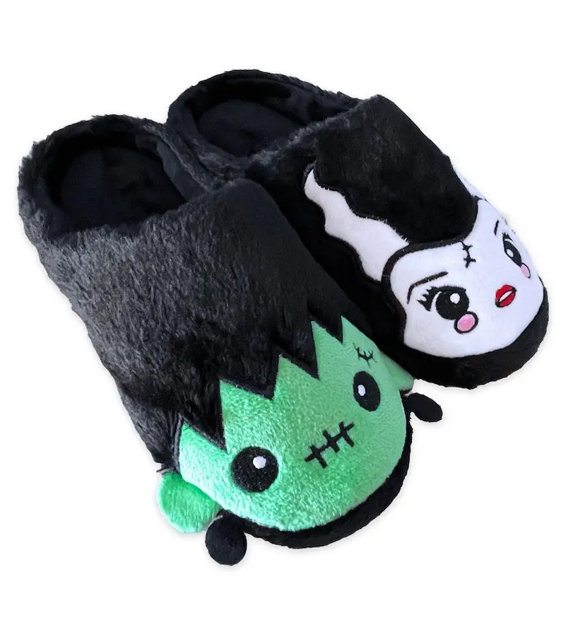 Frank and Bride Monster Slippers - Halloween Shoes