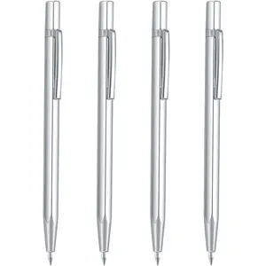 4 Pcs Tungsten Carbide Tip Scriber, Scribe Tools, Engraving Marking Pen, Aluminium Etching Machinist Engraved Pen with Clip for for Metal Sheet Ceramics Glass Tile Welding Marking Scriber