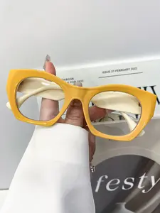 New Fashion Oversized Rectangle Glasses for Men and Women, Stylish Classic Versatile Decoration Eyewear for Minimalist Look, Trendy Frames