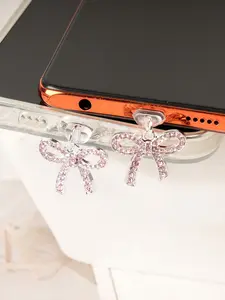 Cute Bow Phone Dust Plug, Compatible with Type-C and iPhone Ports, Durable Protection Case, Suitable for Daily Use, Phone Charms, Phone Accessories