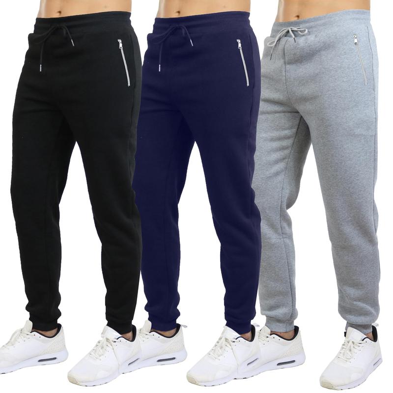 3-Pack Men's Slim Fit Fleece Lined Joggers (Sizes - S to 3XL)
