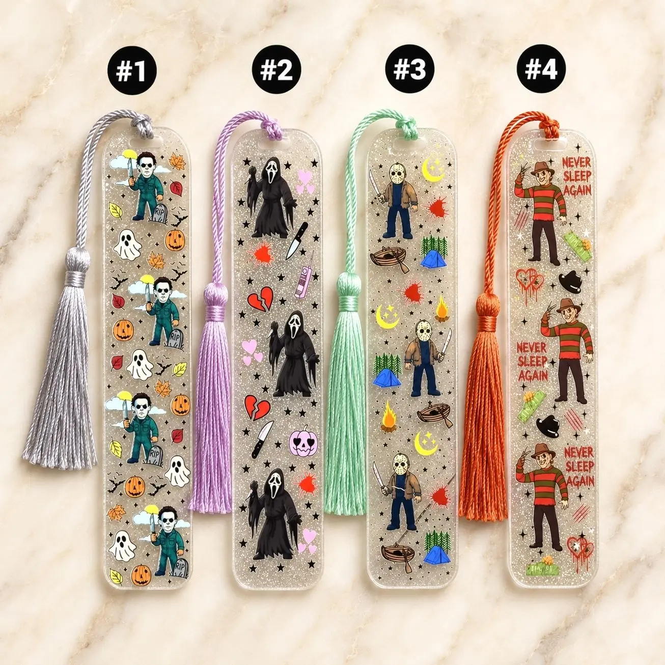 Horror Acrylic Bookmark -Jason, Michael Myers, Freddy, Masked Slasher