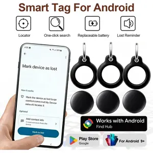 3-Pack Smart Tag Wireless Locators, Compatible with Google Find HUB, Tracking & Anti-Loss Devices, Cr2025 Button Cell Battery Included