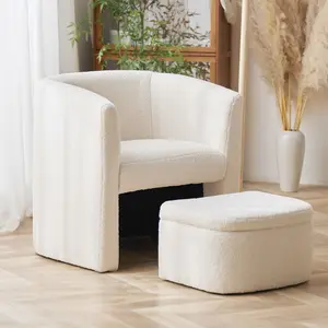 COLAMY NUIA Accent Barrel Chair with Storage Ottoman Set COLAMY NUIA Accent Barrel Chair with Storage Ottoman Set