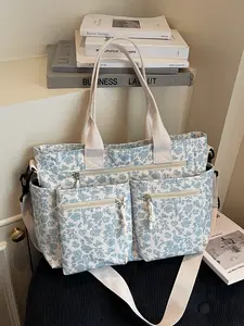 Fashion Versatile Large Capacity Multi-Pocket College Student Casual Tote Bag Handbag Mommy Bag, Stylish and Practical Shoulder Bag