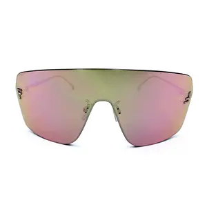 FENDI Oversized Shield Lens Sunglasses | Pink-Gold Gradient Futuristic Eyewear