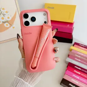 Rhode Protective iPhone Case with Lip Gloss Holder – Soft Silicone Cover for iPhone 11 12 13 Promax