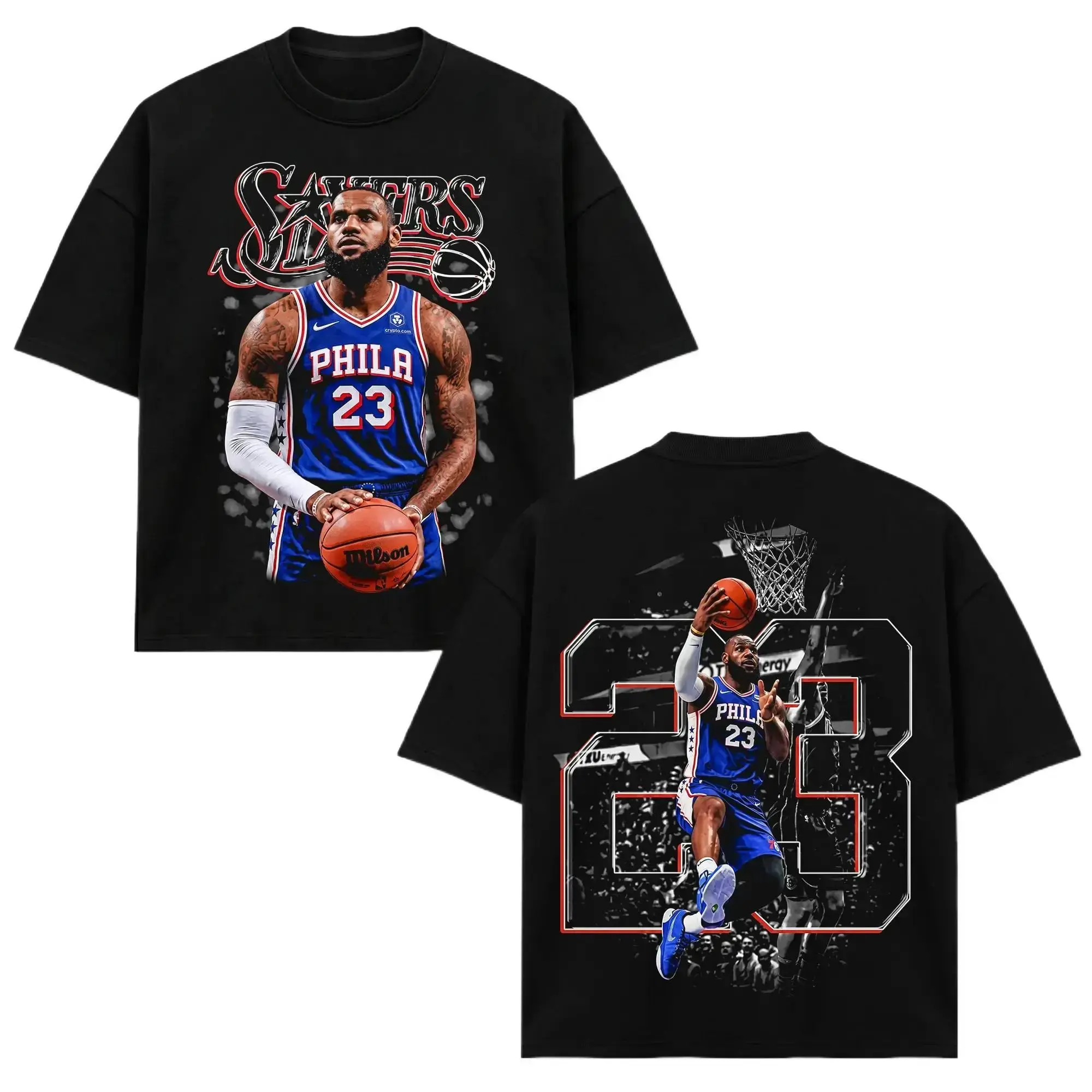 Unisex LeBron James#23 T-Shirt, Unisex Gift for Fans Womenswear Tops Cotton Fabric