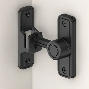 Viral 90° Barn Door Lock | Heavy Duty Zinc Alloy Sliding Lock | Rust-Proof Gate Latch for Barn, Garden, Bathroom, Fence, Cabinet | Black