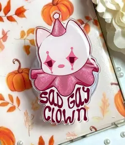 Pink Sad Clown Grip Magnetic Kindle Grip Book Lover Cute Kindle Accessories Phone Holder PopSocket Phone Grip Magnetic Pop Socket Phone Grip