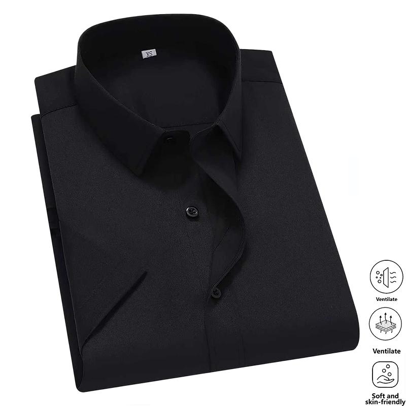 Men&rsquo;s solid-color dress shirts, 5-pack &mdash; a light‑mature professional commuter style. Made from skin‑friendly, breathable, wrinkle‑resistant, non‑iron fabric that&rsquo;s easy to care for and won&rsquo;t lose shape. Classic notched lapel, single‑breasted design&mdash;simple