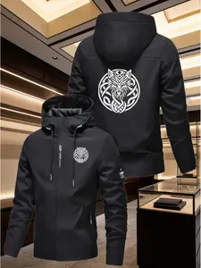 Men's Casual Hooded Jacket, Full Zip Pocket Windproof Hoodie, Soft Shell Comfort Fabric, Fashion Outerwear for Spring & Fall