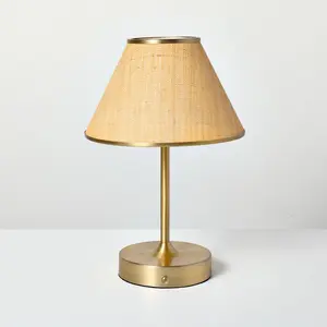 Woven Portable Table Lamp Brass (Includes LED Light Bulb) - Hearth & Hand with Magnolia