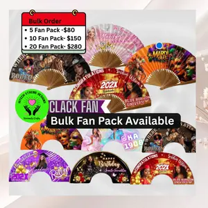 Custom Printed Hand Fan Bulk 25″×13″ — Personalized for Weddings, Events, Gifts, Clack fan