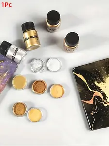 Shimmer Metallic Gold Silver Color Powder, Pearl Colorant Pigment, Dye Colorant Glitter Mica Powder for DIY Painting & Resin Jewelry Making, DIY Painting Supplies