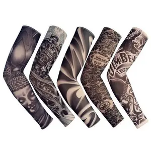 Tattoo Arm Sleeve Set, 5 Pieces Sun Protection Sleeves, Ideal for Cycling Fishing Driving, Sporty & Outdoors Accessory