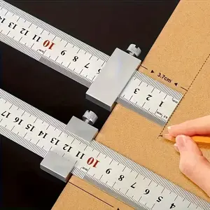 15.7-Inch Precision Positioning Ruler, Industrial Multifunctional Measuring Tool, Ideal for Designers, Engineers, Carpenters, Craftsmen