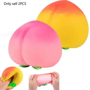 Peach Squishies Slow Rising Stress Relief Toy, Realistic Peach Shaped Fruit Squeezable Balls, Squishy Stress Balls, Big Squeezable Peaches, Soft Flexible Fidget Toys Decompression Gift for Adults