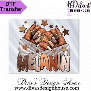 Melanin Nails DTF Transfer – Ready to Press Heat Transfer Design