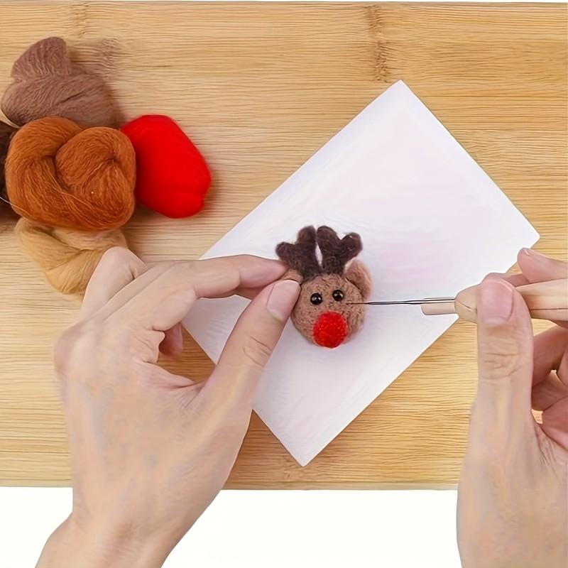 54-Piece Needle Felting Kit + Tools, Beginner Wool Felt Set, Includes Instructions for Making Animals, DIY Craft Supplies, Diy Handmade Craft