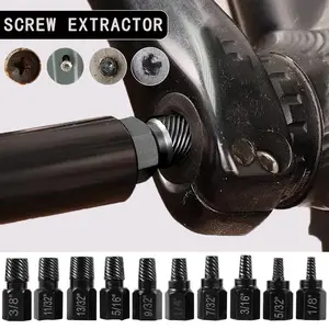 10Counts Screw Extractor Kit Alloy Steel Damaged Screw Remover Set Metal Easy Out Drill Bits Broken Bolt Stud Remover Multi-Spline Screw Extractor Set for Bolt Stud Pipe