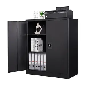 Letaya Metal Storage Cabinets with Lock Door,2 Adjustable Shelves Organizer Steel Storage Cabinets for Home,Office,Warehouse,Garage,Employee Lockers